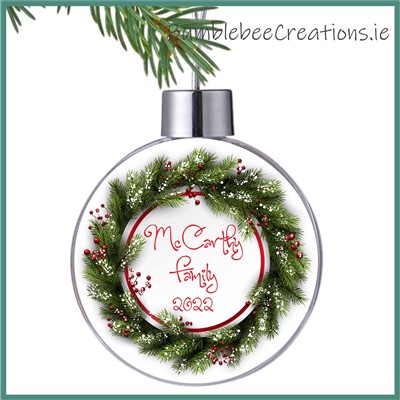 Evergreen Wreath Christmas Bauble
